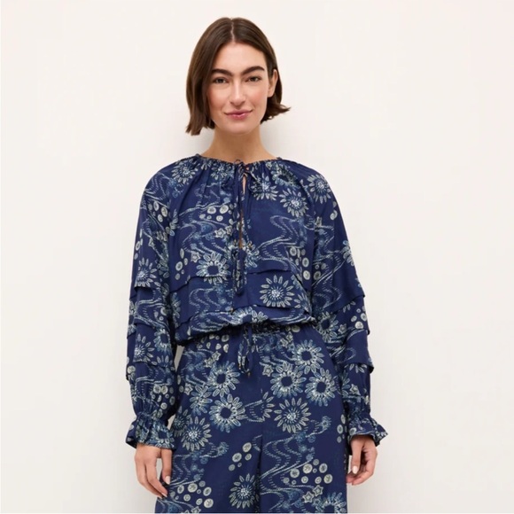NWT Marie Oliver Blouse in Orion (Blue Floral) Size Small
